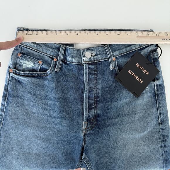 Mother Jeans Womens 27 The Tomcat Distressed Seriously Truce High Rise Straight - Picture 10 of 15